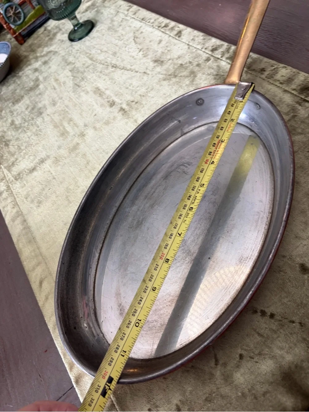 Copper-Tone Sauté Pan with Brass Handle